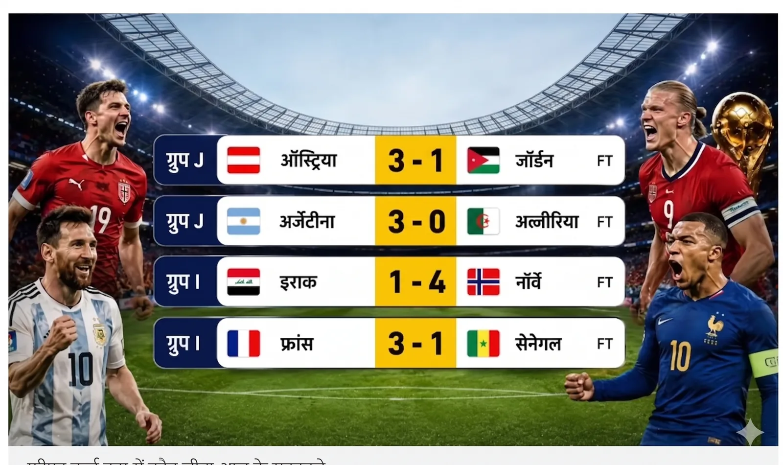 FIFA World Cup 2026: फीफा के छठवें दिन सुपरस्टार्स ने दिखाया अपना जलवा, मेसी ,एम्बाप्पे, हालैंड चमके
