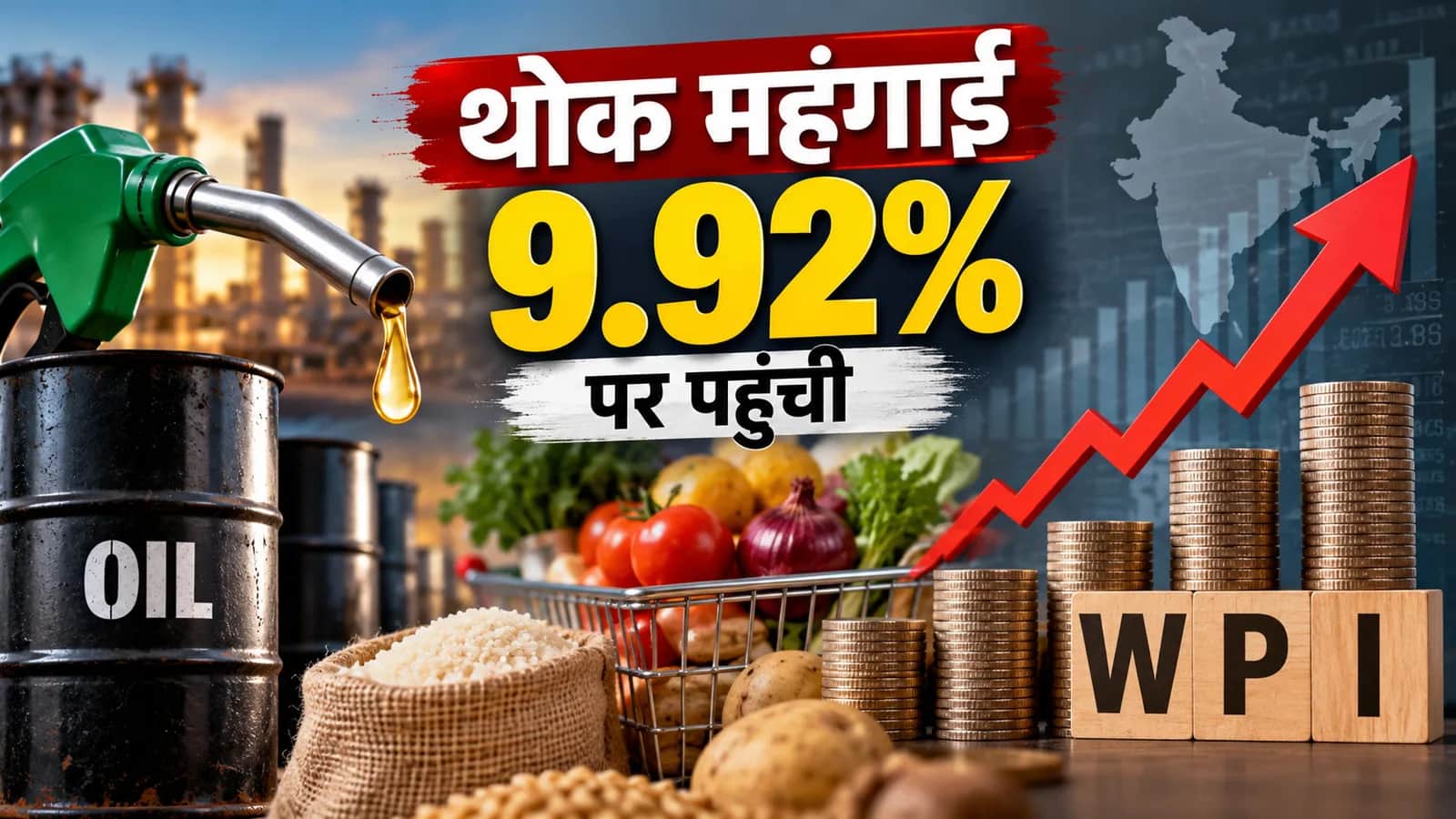 अगस्त में थोक महंगाई 9.92% पर पहुंची, ईंधन और खाद्य कीमतों ने बढ़ाया दबाव